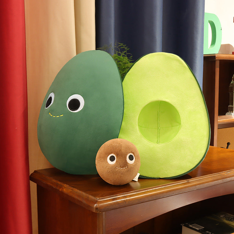 Cute Fruit Avocado Plush Toy Stuffed Doll Cushion