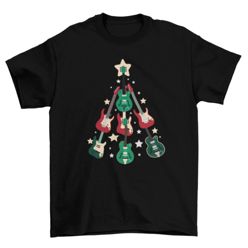 REQUEST-Guitar Christmas Tree T-shirt