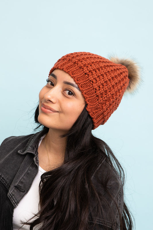 Cute Textured Pom Beanie