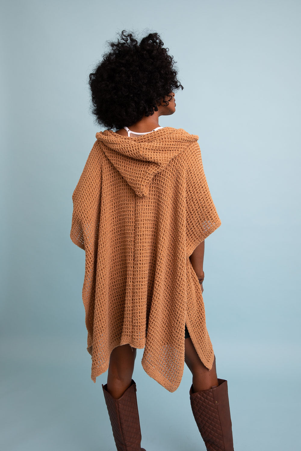 Soft Waffle Hooded Ruana