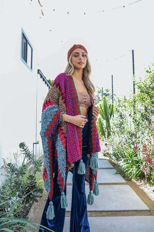 Cuddle Season Crochet Patterned Ruana