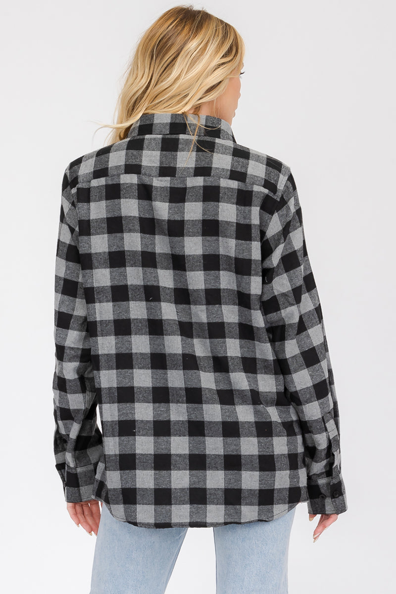 Oversize Boyfriend Plaid Checkered Flannel