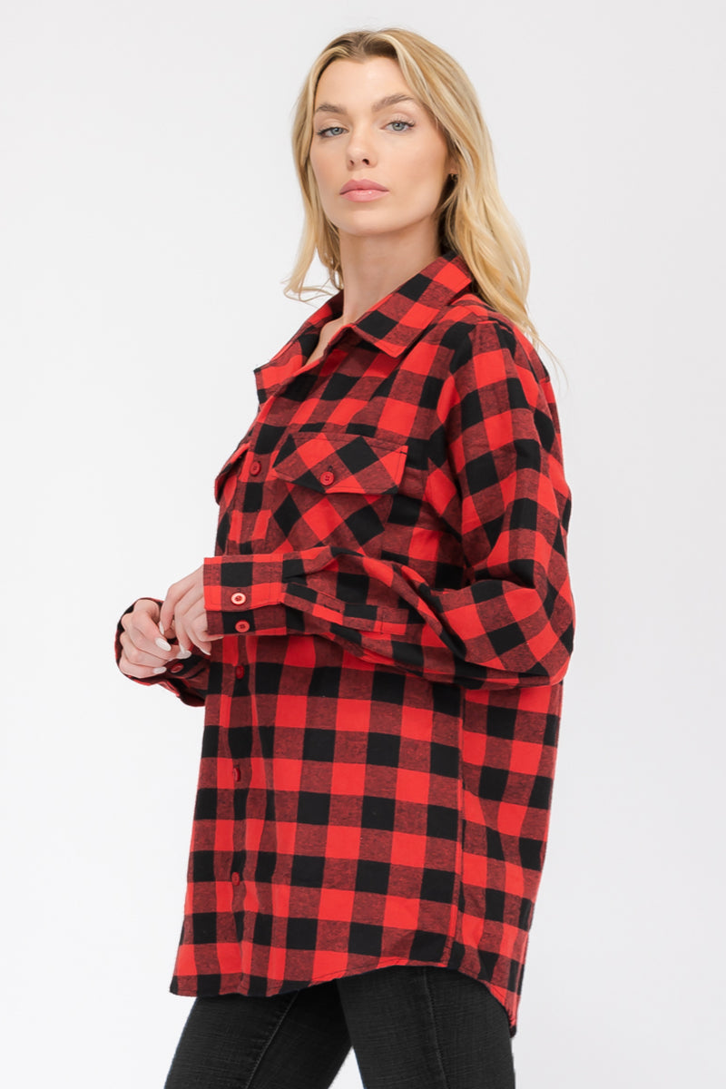 Oversize Boyfriend Plaid Checkered Flannel