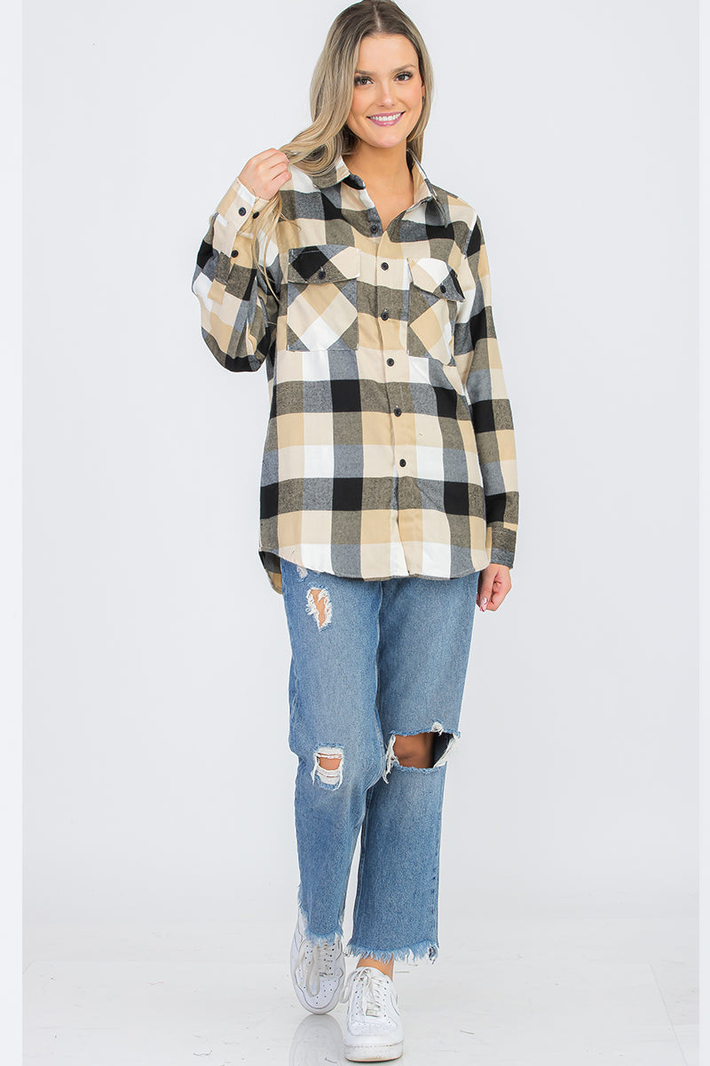 Oversize Boyfriend Plaid Checkered Flannel