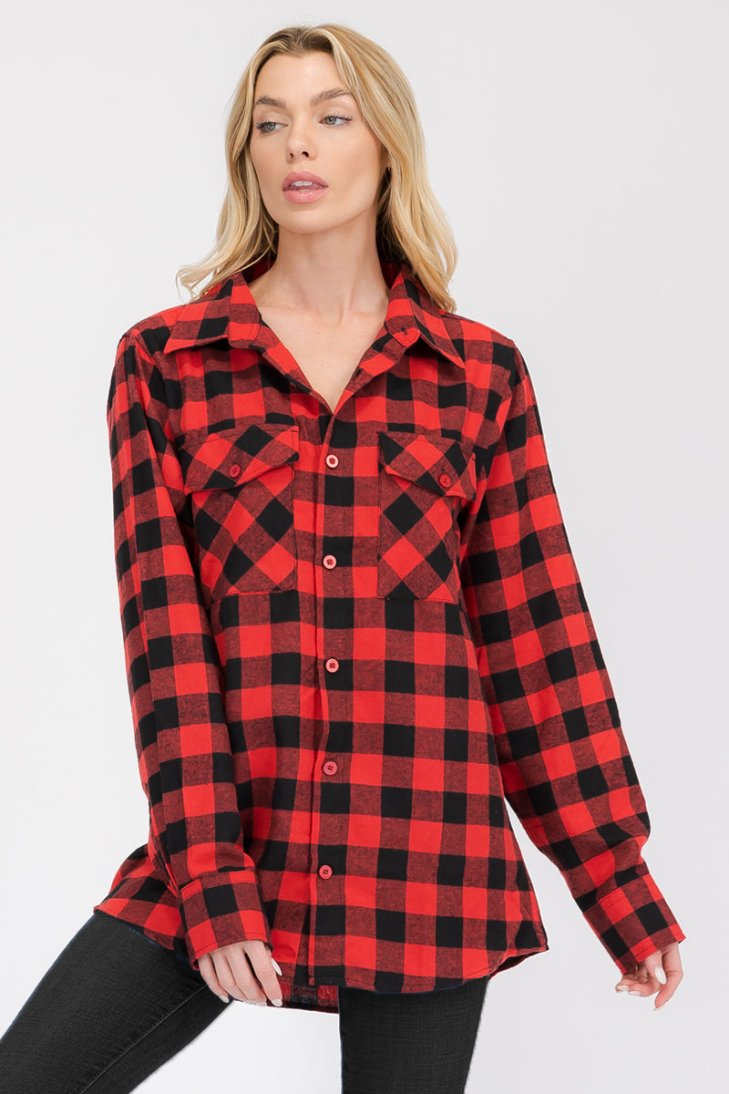 Oversize Boyfriend Plaid Checkered Flannel