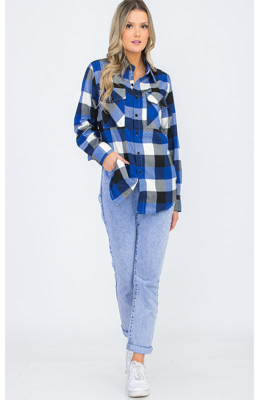 Oversize Boyfriend Plaid Checkered Flannel