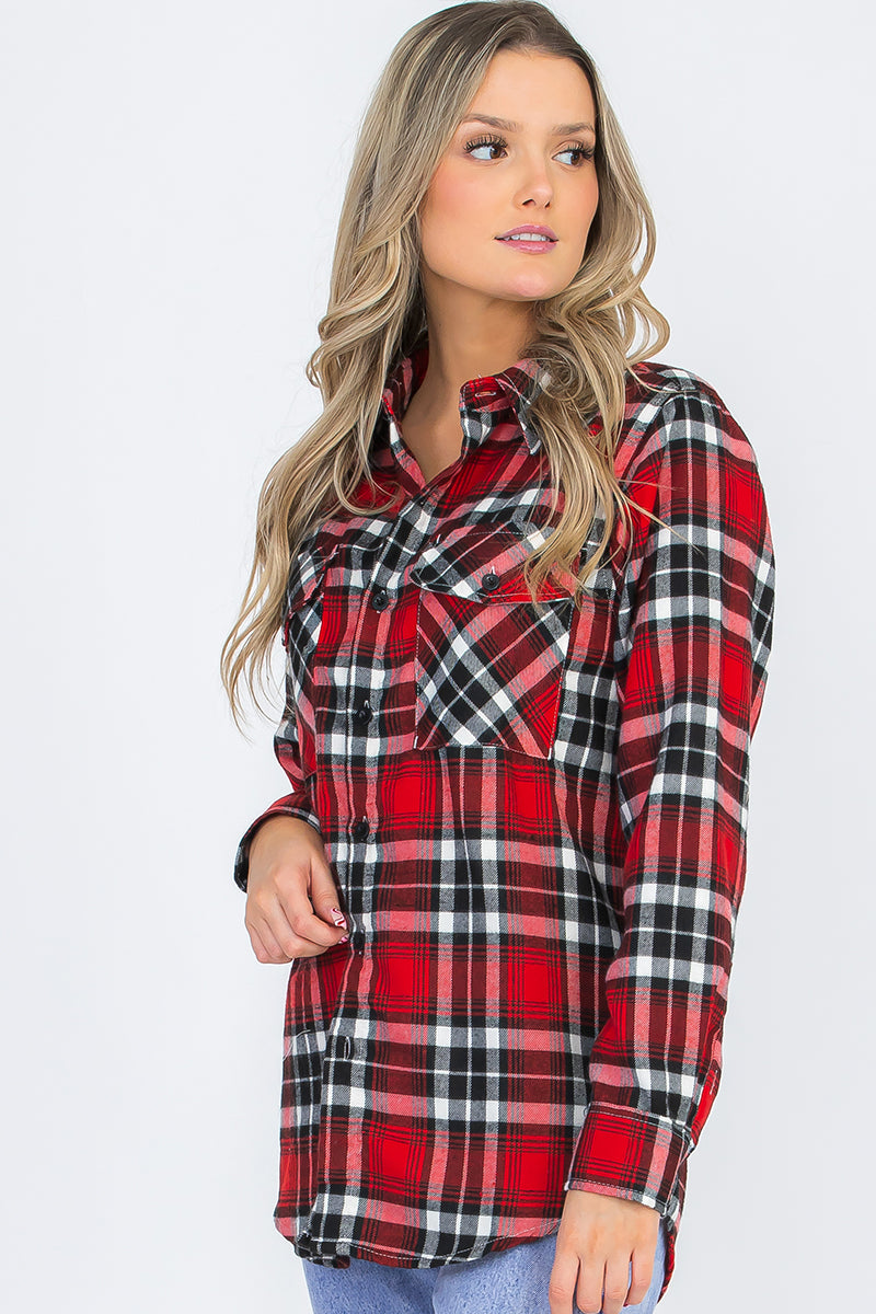 Oversize Boyfriend Plaid Checkered Flannel