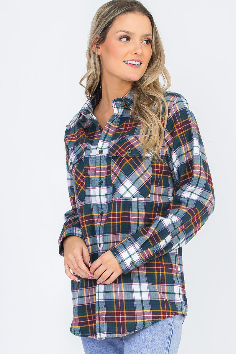 Oversize Boyfriend Plaid Checkered Flannel