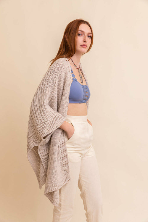 Ridged Rib Knit Ruana